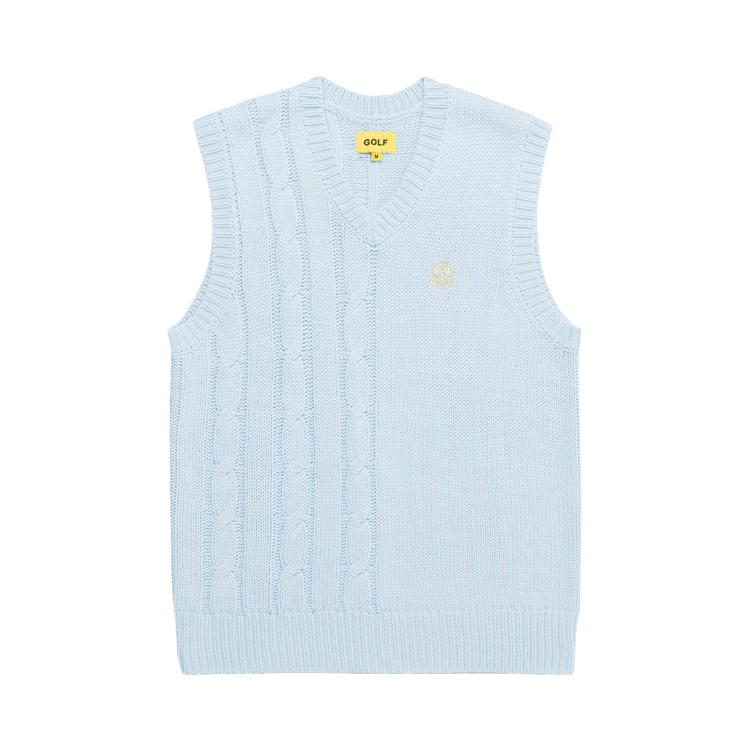 GOLF WANG Grand Logo Split Cable Vest "Blue"