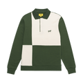 GOLF WANG Olde Golf Patch Long-Sleeve Polo "Green/Cream"