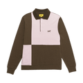 GOLF WANG Olde Golf Patch Long-Sleeve Polo "Brown/Pink"