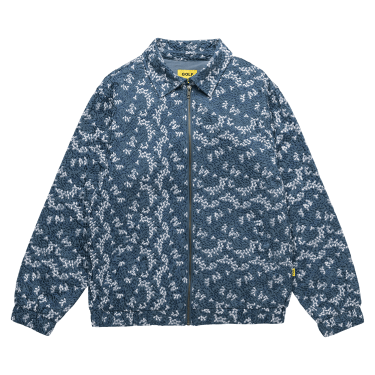 GOLF WANG Floral Embroidered Harrington Jacket "Blue/White"