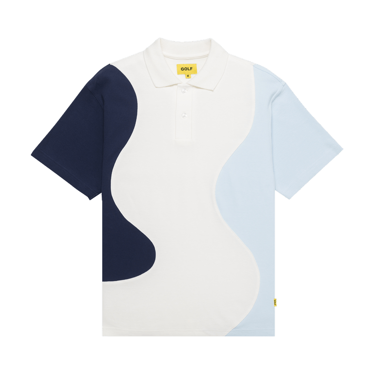 GOLF WANG Ripple Polo "Ivory/Navy/Ltblue"