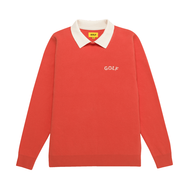 GOLF WANG Galaxy Logo Collared Sweater "Ivory/Orange"