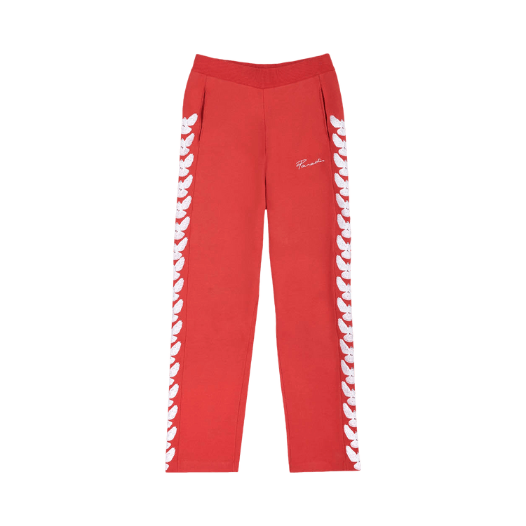 3.PARADIS Embroidebirds Stripes Track Pants "Red"