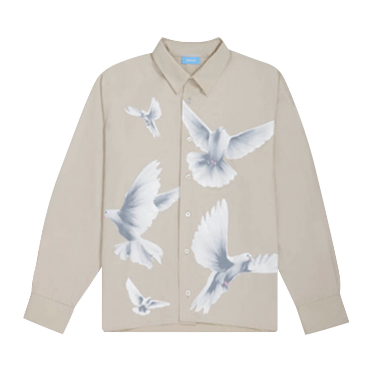 3.PARADIS Freedom Birds Button Shirt "Beige"