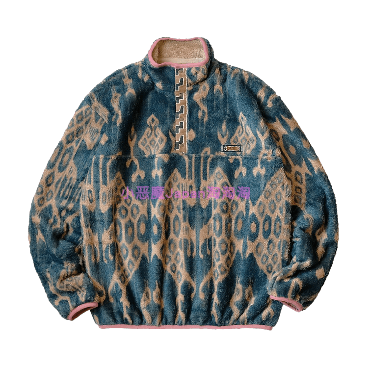 Kapital Java Kasuri Fleece Pullover "Navy"