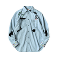 Kapital Chambray Work Shirt (Black Cat Embroidery) "Sax"