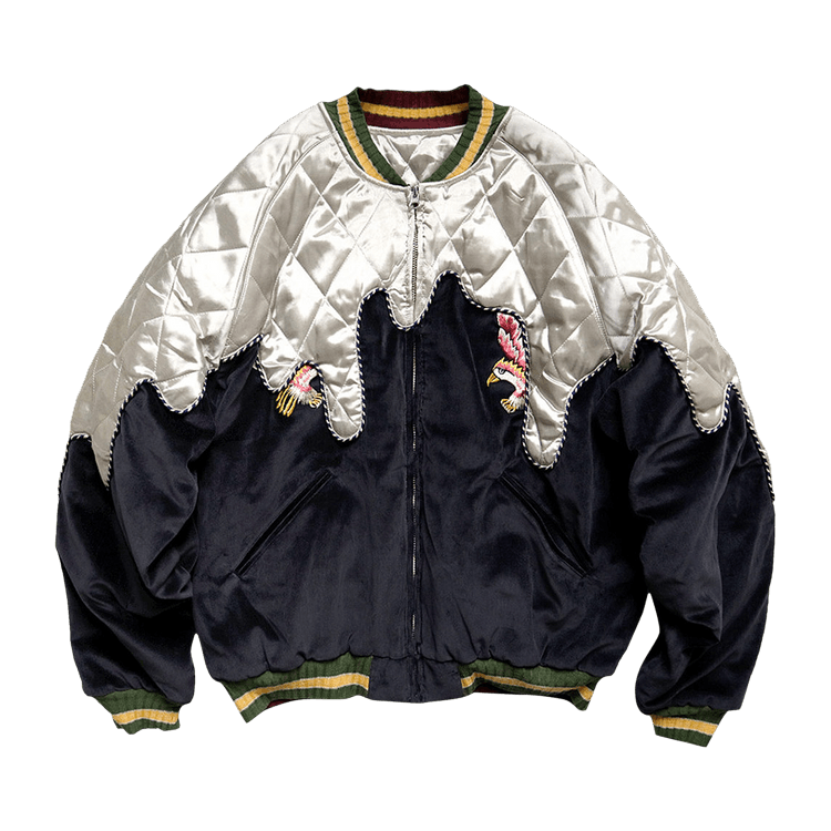 Kapital Sulfer Dyed Velvet Toro-Toro Souvenir Jacket "Black/Ecru"