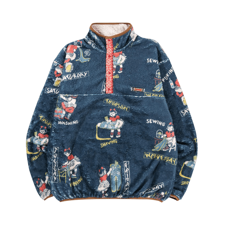 Kapital Kountry Calendar Fleece Pullover "Navy"