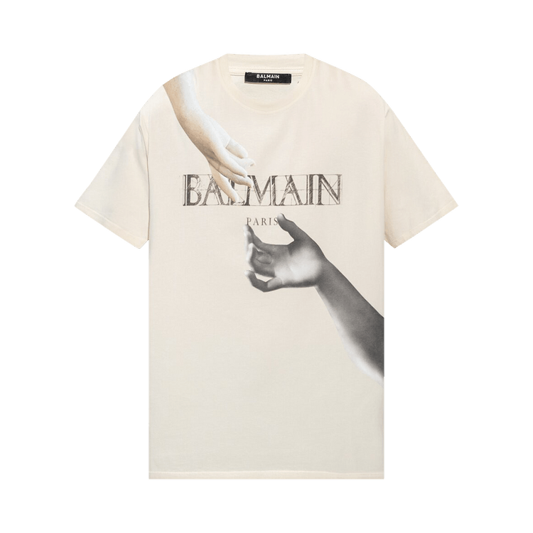Balmain Statue Printed T-Shirt "Blanc/Marron"