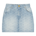 Balmain Allover Monogram Denim Short Skirt "Blue"