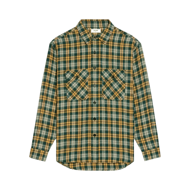 CELINE Trappeur Chemise "Green/Cream/Yellow"