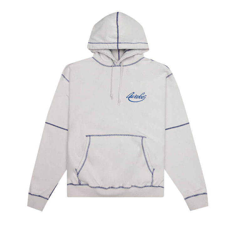 Awake NY Contrast Stitch Script Logo Hoodie "Cream"