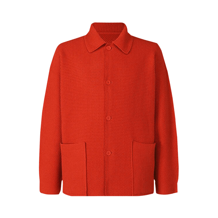 Homme Plissé Issey Miyake Rustic Knit "Crimson Red"