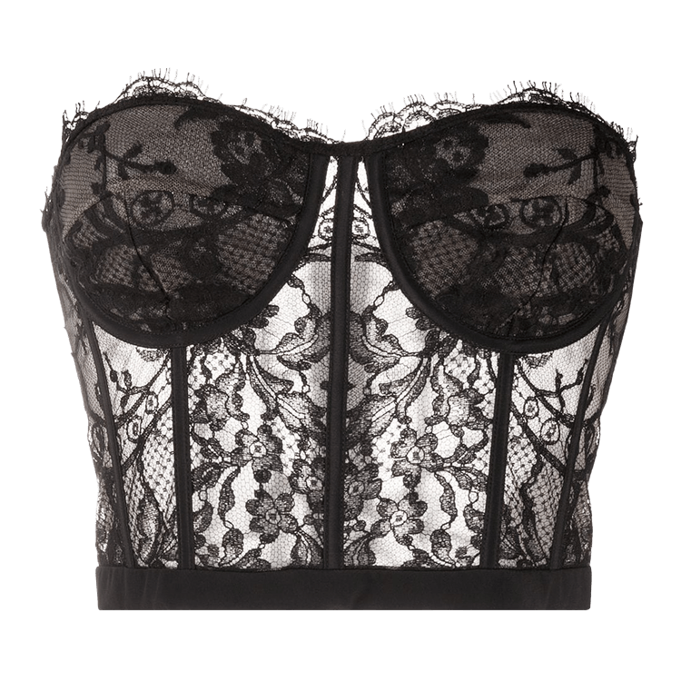 Alexander McQueen Lace Strapless Bustier "Black"