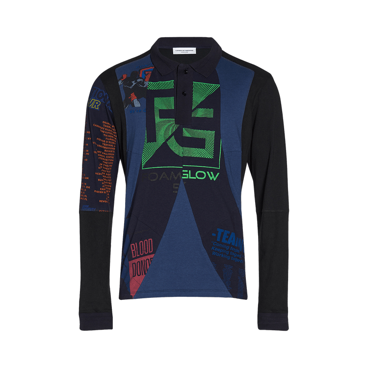 Marine Serre Polo Sweater "Blue"