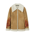 Palm Angels Burning Sherling Jacket "Sand/Red"