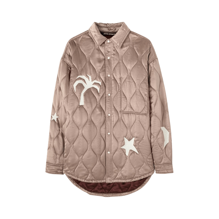 Palm Angels Life Is Palm Quilted Overshirt "Beige/Butter"