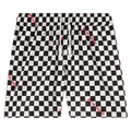 Palm Angels Damier Print Swim Short "Black/Red"