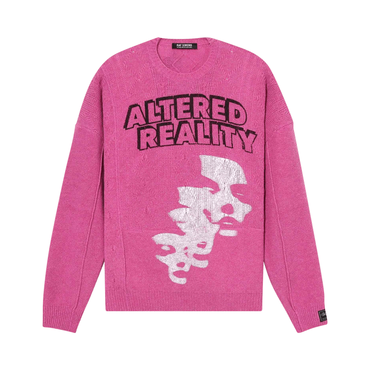 Raf Simons Loose Fit Braid Relief Roundneck Sweater Printed "Violet"
