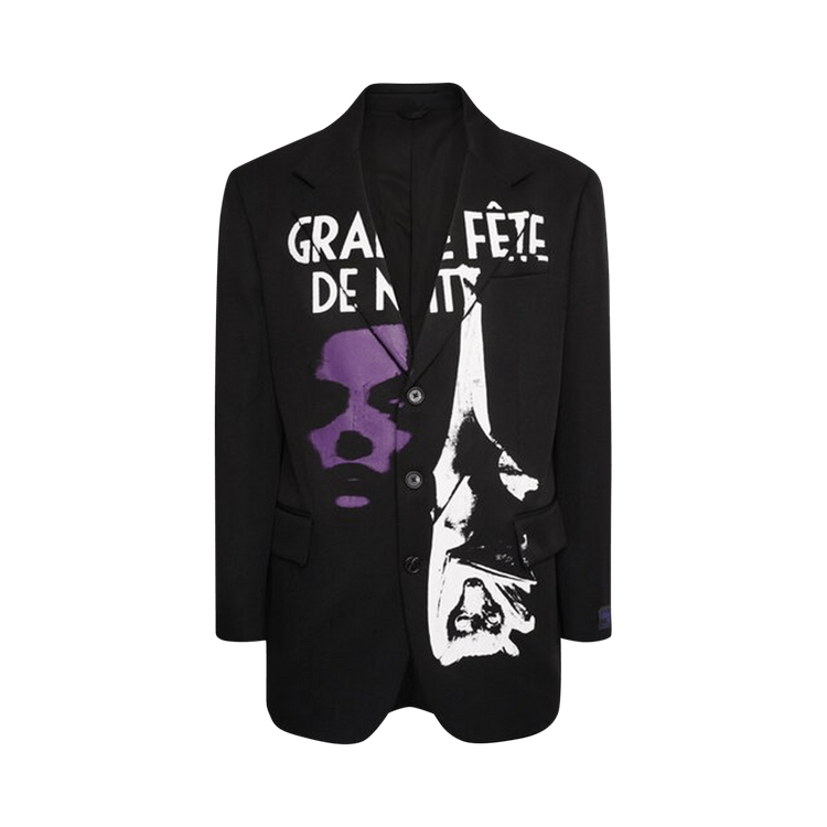 Raf Simons Oversized Blazer With Uniform Pockets And Print "Black"