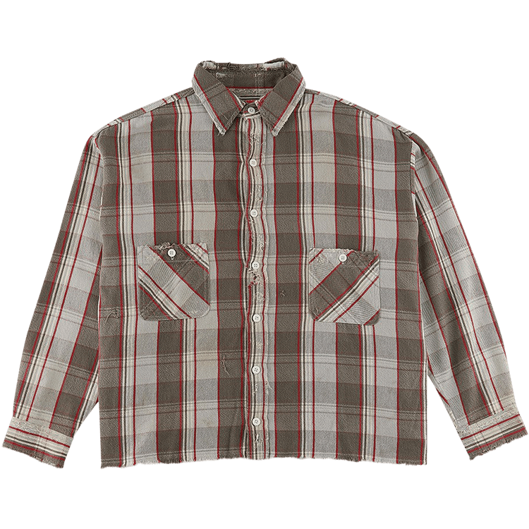 SAINT Mxxxxxx Flannel Shirt "Grey/Red"