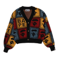 BAPE Ape Face Cropped Knit Cardigan "Black"