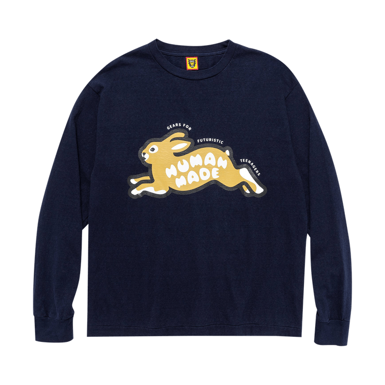 Human Made Rabbit Long-Sleeve T-Shirt "Navy"