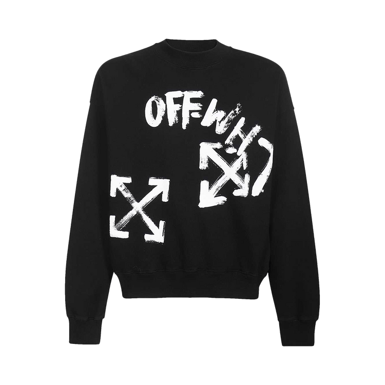 Off-White Paint Script Skate Crewneck "Black/White"