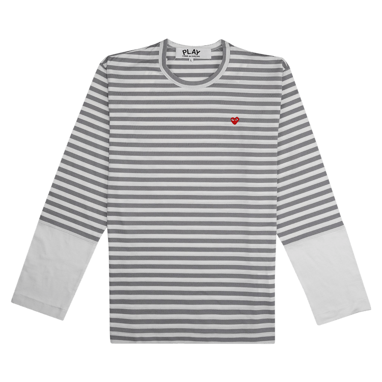 Comme des Garçons PLAY Striped Long-Sleeve T-Shirt "Grey/White"