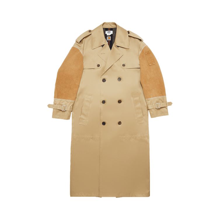 Junya Watanabe MAN Patchwork Double Breasted Trench Coat "Beige/Brown"