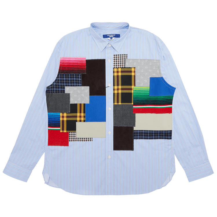 Junya Watanabe MAN Patchwork Button Down Shirt "Light Blue"