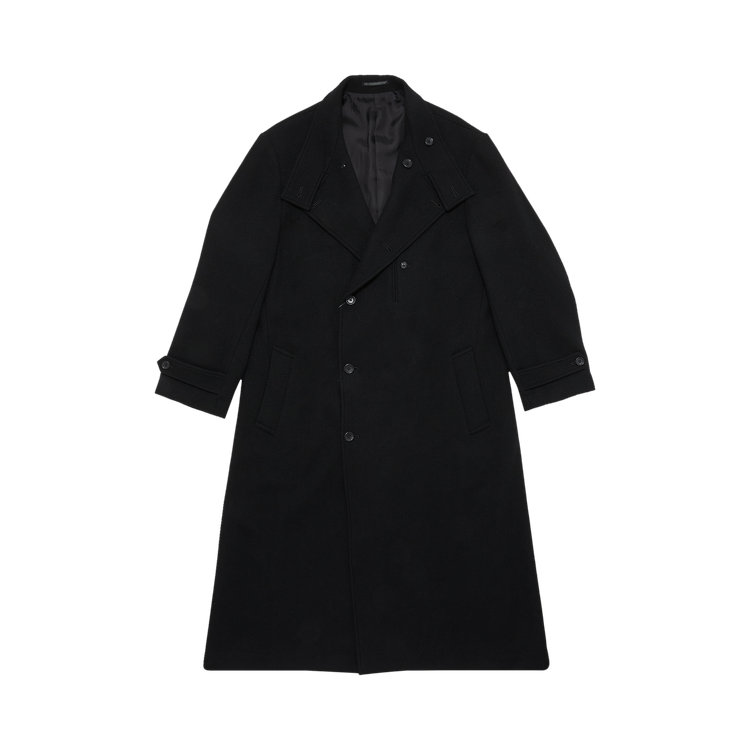 Yohji Yamamoto Pour Homme Dobby Tweed An Old Tiger Leaves A Dream Coat "Black"