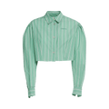 Marni Cropped Box Long-Sleeve Button Down "Millet"