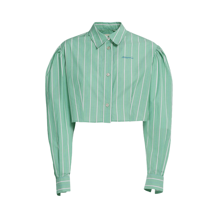 Marni Cropped Box Long-Sleeve Button Down "Millet"