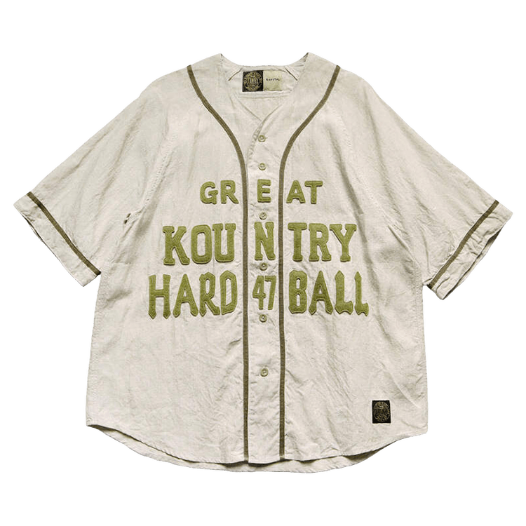 Kapital Linen Great Kountry Baseball Shirt "Beige"