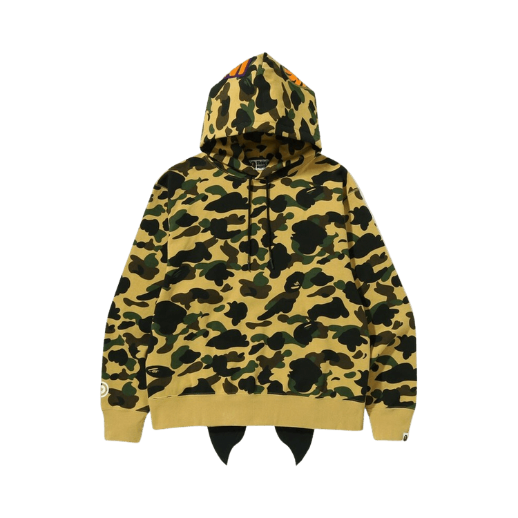 BAPE 1st Camo Shark Relaxed Fit Fullover Hoodie "Yellow"