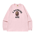BAPE College Long-Sleeve Tee "Pink"