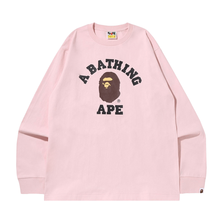 BAPE College Long-Sleeve Tee "Pink"