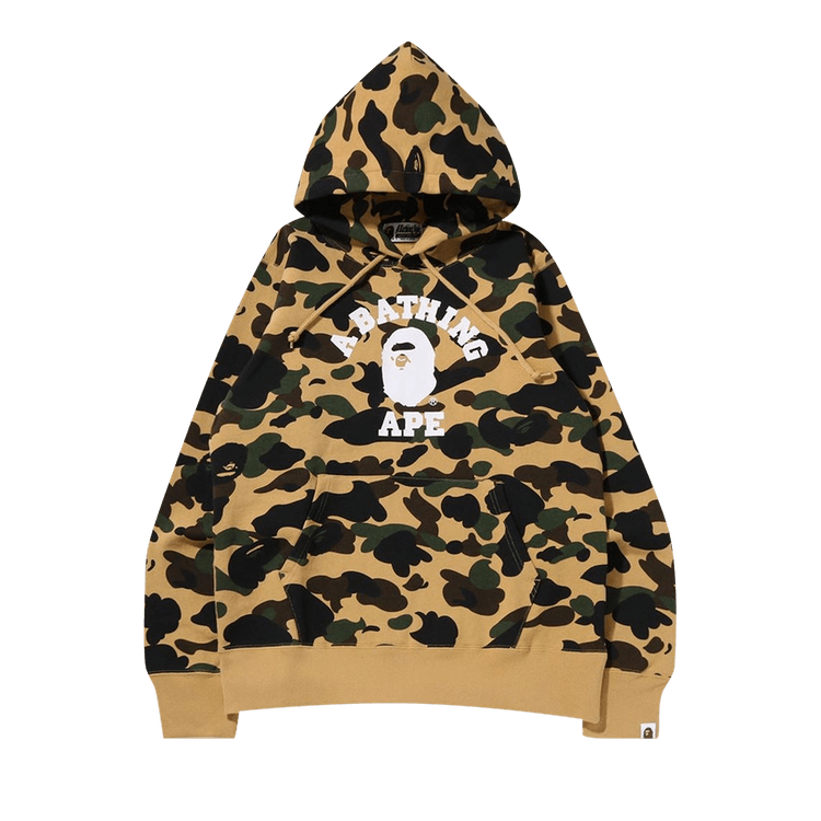 BAPE 1st Camo College Pullover Hoodie "Yellow"
