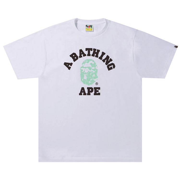 BAPE Text Code Camo College Tee "White"