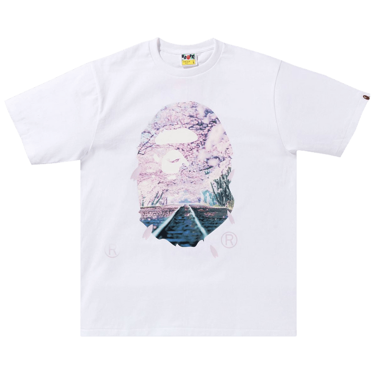 BAPE Sakura Photo Ape Head Tee "White"