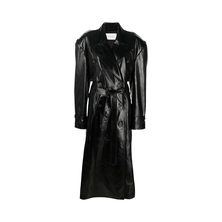 Magda Butrym Leather Trench Coat "Black"