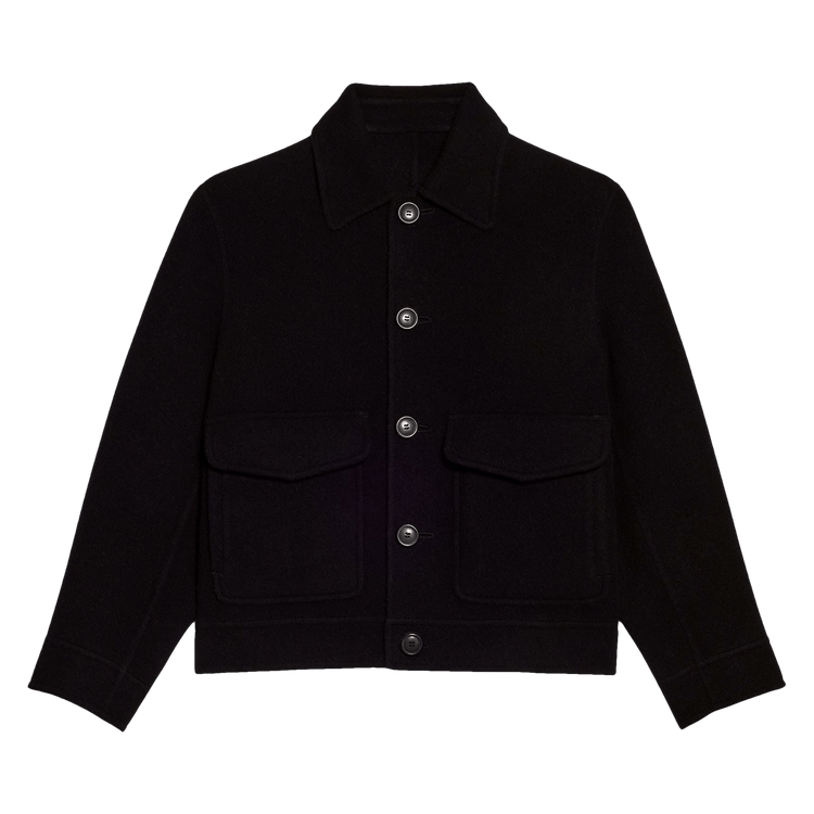 Ami Double Face Boxy Jacket "Black"