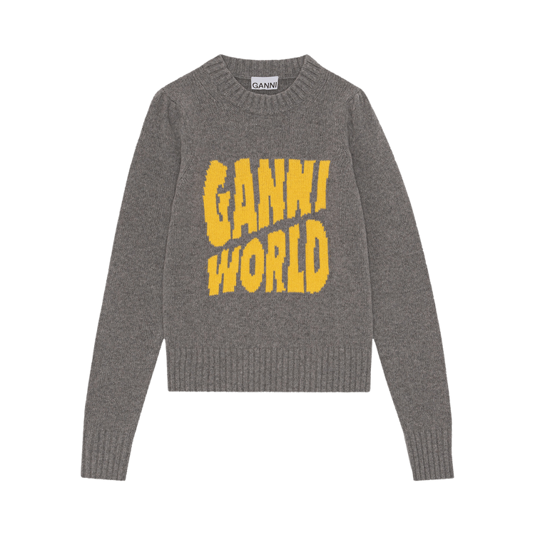 GANNI Graphic Puff Shoulder Pullover "High Rise"