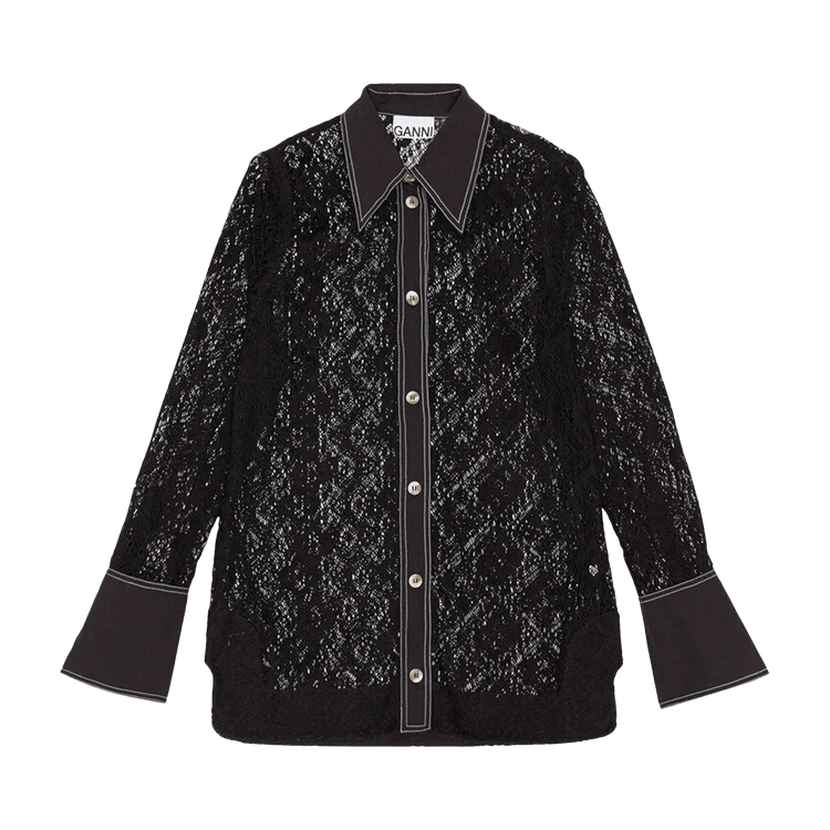 GANNI Lace Shirt "Black"