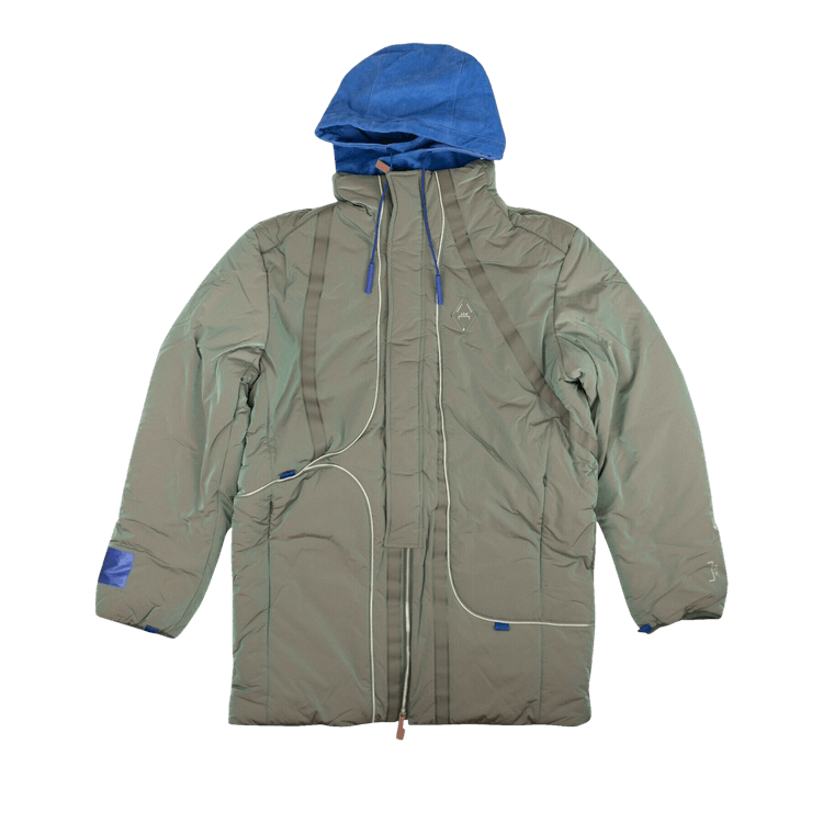 A-Cold-Wall* Iridescent Logo Hooded Puffer Coat "Grey"
