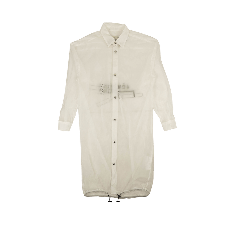 A-Cold-Wall* Sheer Nylon Button Down Shirt "White"