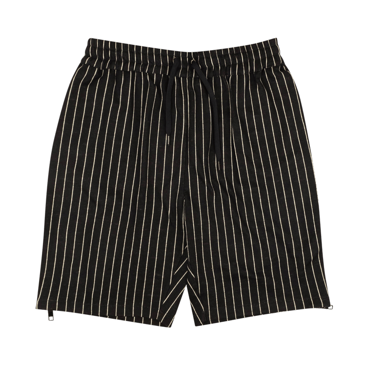 Pyer Moss Pinstripe Wool Blend Shorts "Black"