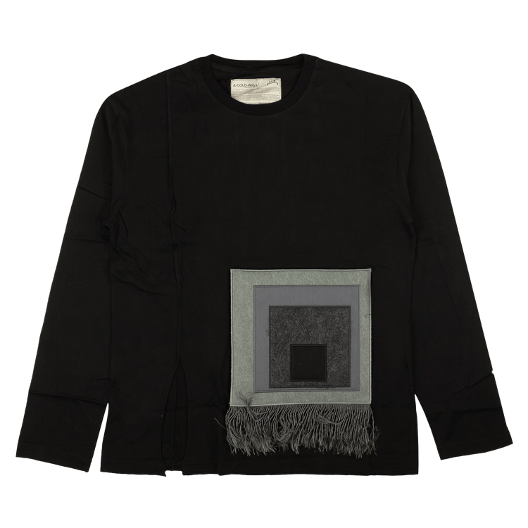 A-Cold-Wall* Fringe Patch Long-Sleeve T-Shirt "Black"