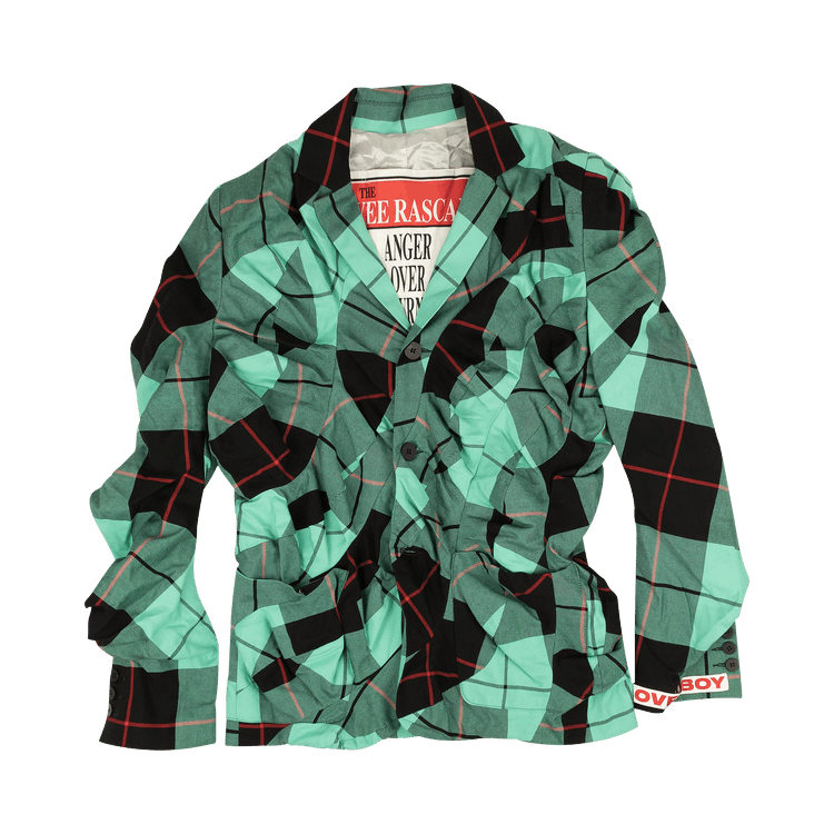 Charles Jeffrey Loverboy Tartan Wibble Suit Jacket "Blue"